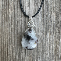 Siderite in Cryolite for Opening Chakras, Positivity, and Intuition. Swirl to Signify Consciousness. 18 inch Cable Included.