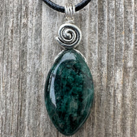 Apatite Necklace for Stability and Manifestation. Swirl to Signify Consciousness.