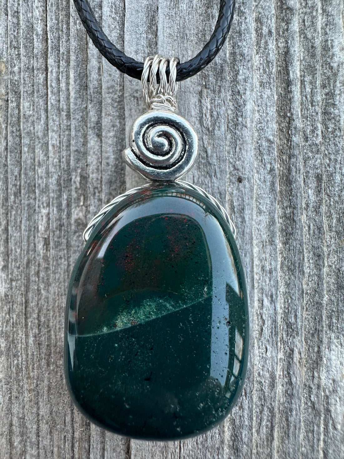 Bloodstone Pendant a Mystical Stone Bringing Understanding, Calm and Courage.