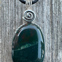 Bloodstone Pendant a Mystical Stone Bringing Understanding, Calm and Courage.