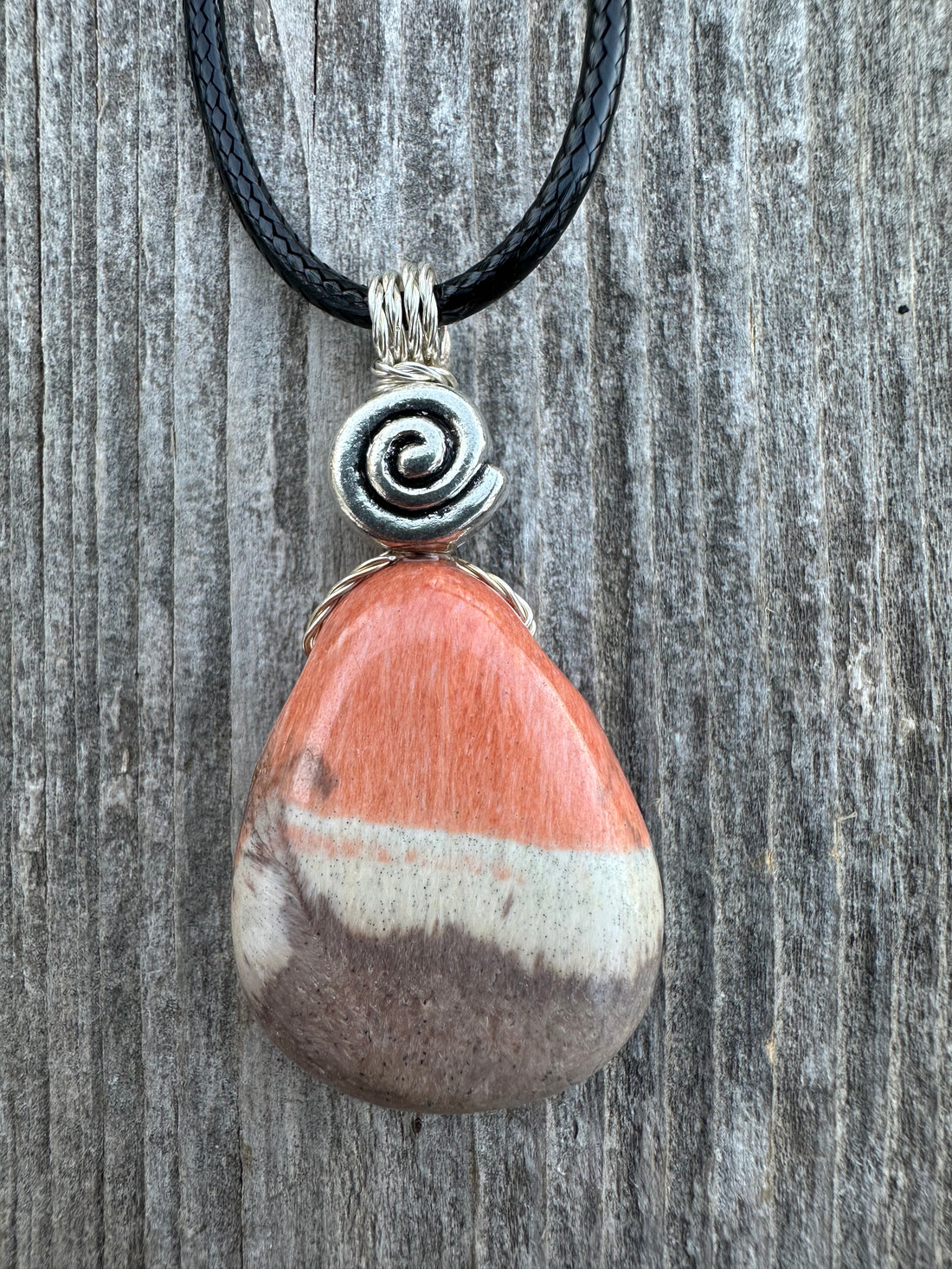 Celestobarite  Necklace - Shaman Stone for Spiritual Awakening. Swirl Signifies Consciousness