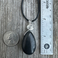 Shungite Necklace for Protection. Swirl Signifies Consciousness