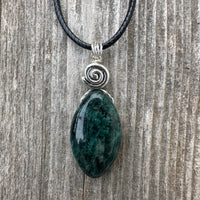 Apatite Necklace for Stability and Manifestation. Swirl to Signify Consciousness.