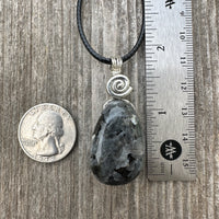 Larvikite Necklace for Connecting Ego and Soul Energies to Inspire Spiritual Growth.