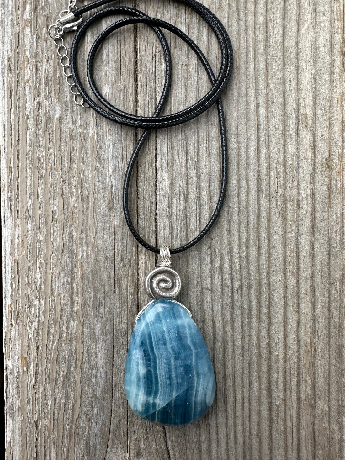 Aragonite Pendant For Grounding and Past Life Regression. Swirl for Consciousness.