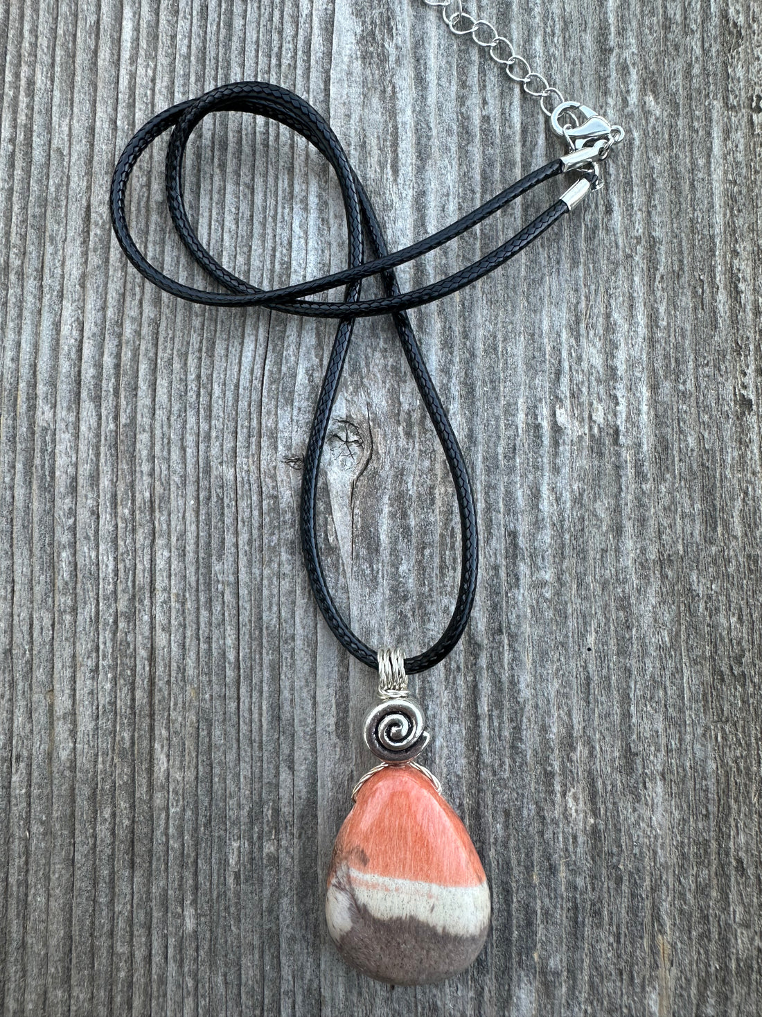 Celestobarite  Necklace - Shaman Stone for Spiritual Awakening. Swirl Signifies Consciousness