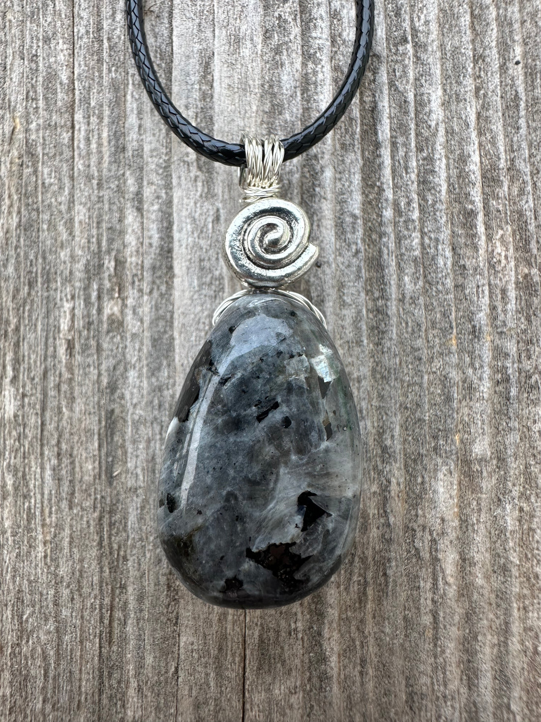 Larvikite Necklace for Connecting Ego and Soul Energies to Inspire Spiritual Growth.