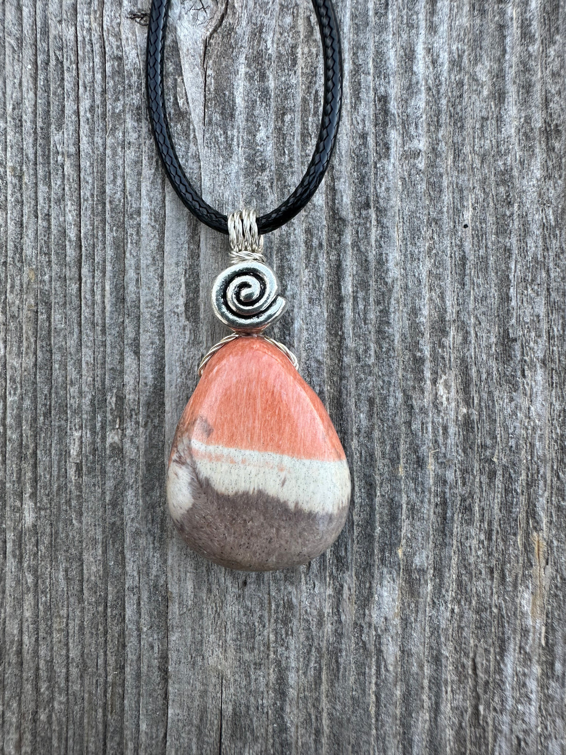Celestobarite  Necklace - Shaman Stone for Spiritual Awakening. Swirl Signifies Consciousness