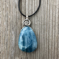 Aragonite Pendant For Grounding and Past Life Regression. Swirl for Consciousness.