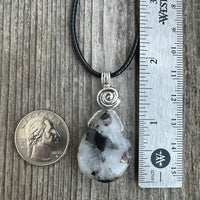 Siderite in Cryolite for Opening Chakras, Positivity, and Intuition. Swirl to Signify Consciousness. 18 inch Cable Included.