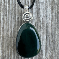 Moss Agate Pendant for Attracting Abundance and Bringing Appreciation. Swirl Signifies Consciousness