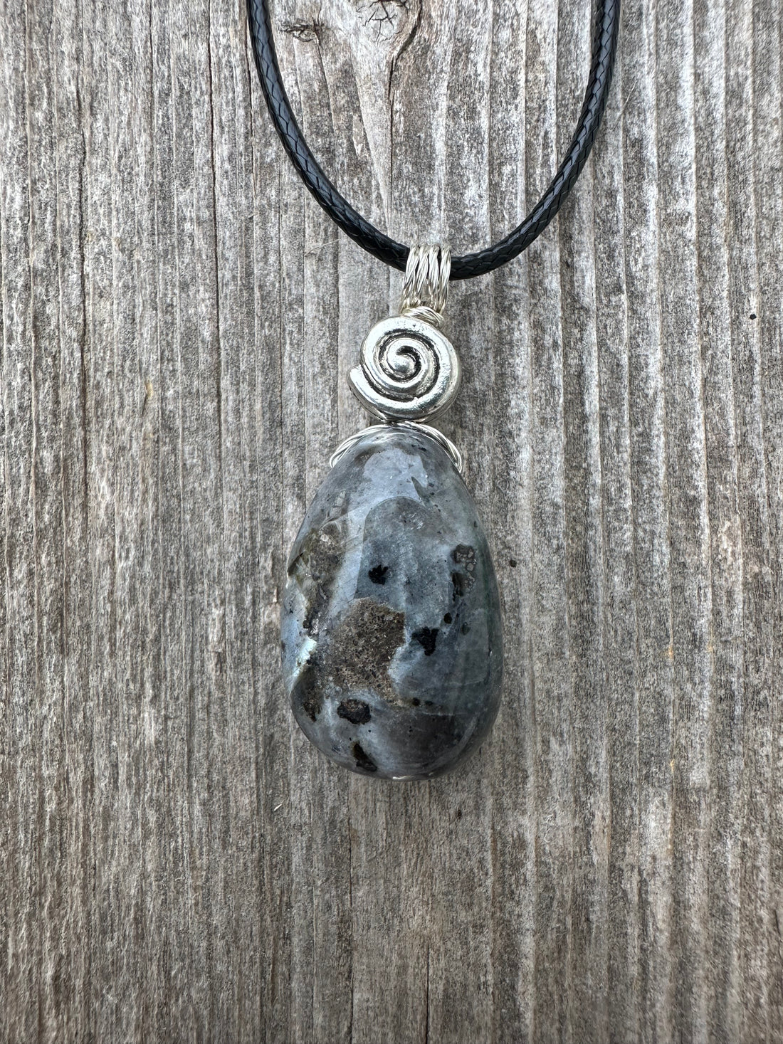 Larvikite Necklace for Connecting Ego and Soul Energies to Inspire Spiritual Growth.