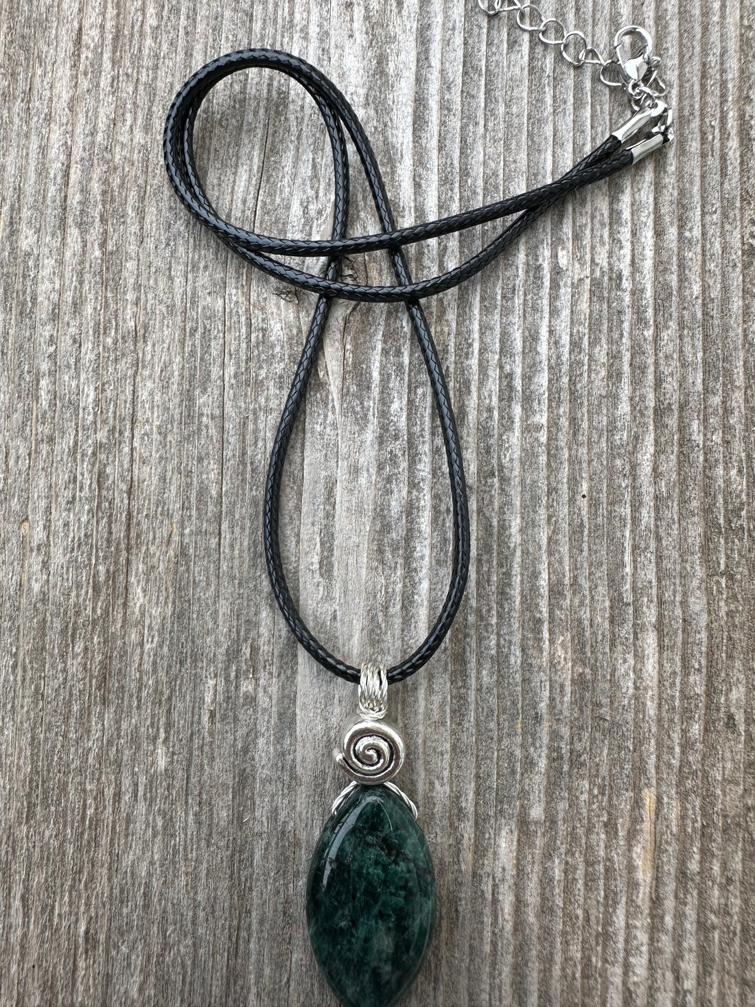 Apatite Necklace for Stability and Manifestation. Swirl to Signify Consciousness.
