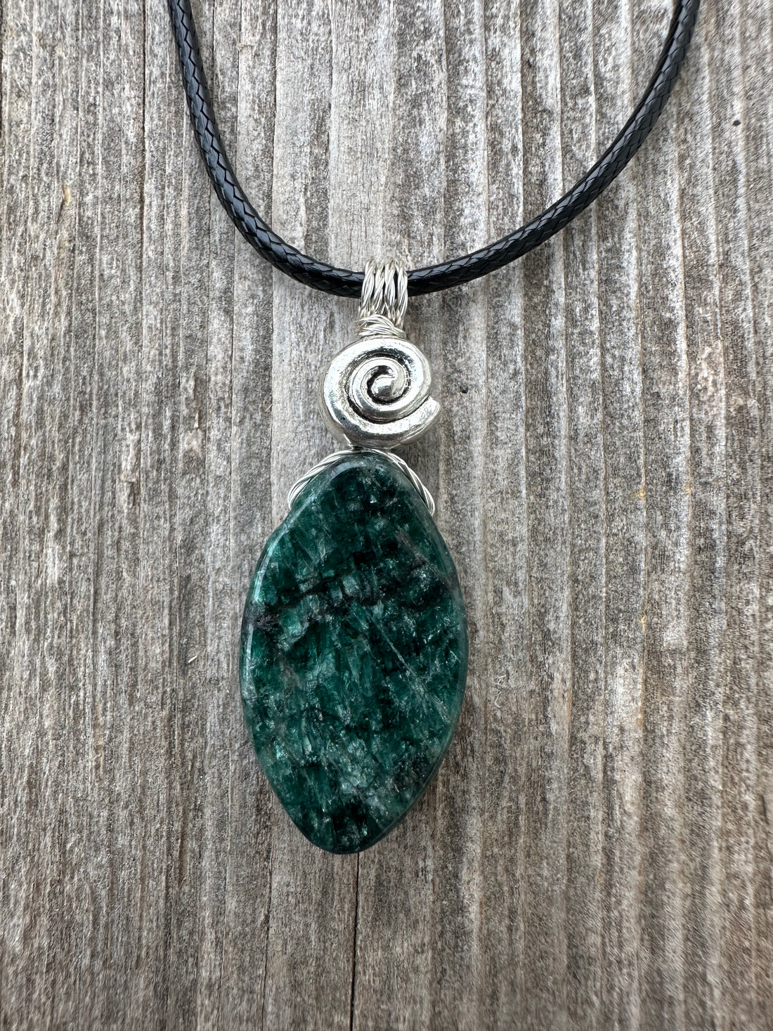 Apatite Necklace for Stability and Manifestation. Swirl to Signify Consciousness.