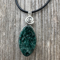 Apatite Necklace for Stability and Manifestation. Swirl to Signify Consciousness.