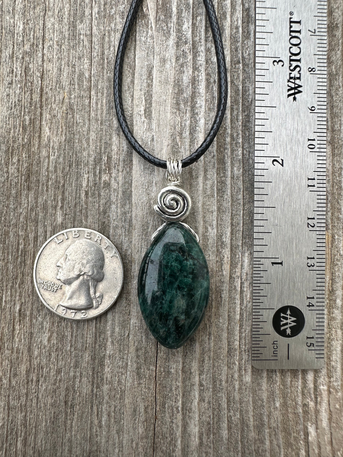 Apatite Necklace for Stability and Manifestation. Swirl to Signify Consciousness.