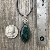 Apatite Necklace for Stability and Manifestation. Swirl to Signify Consciousness.