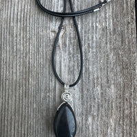 Shungite Necklace for Protection. Swirl Signifies Consciousness