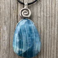 Aragonite Pendant For Grounding and Past Life Regression. Swirl for Consciousness.