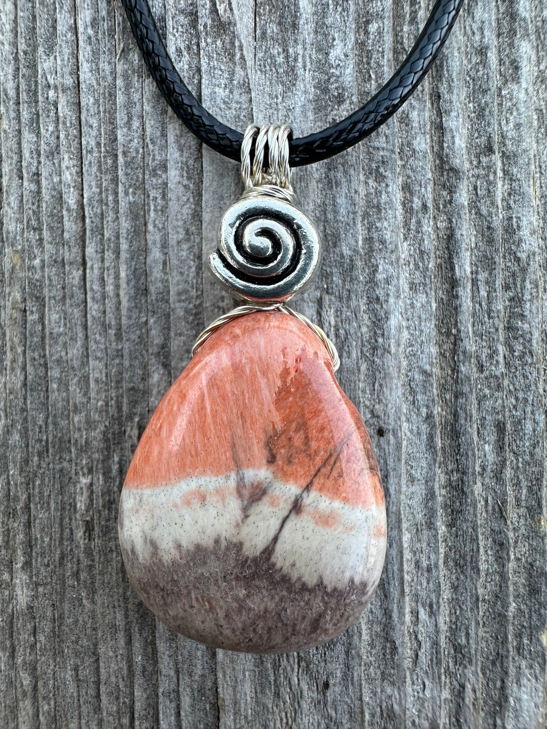 Celestobarite  Necklace - Shaman Stone for Spiritual Awakening. Swirl Signifies Consciousness