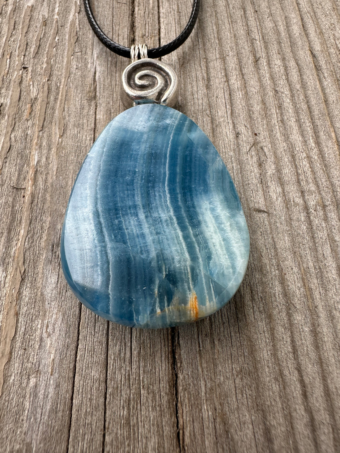 Aragonite Pendant For Grounding and Past Life Regression. Swirl for Consciousness.