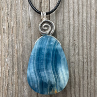 Aragonite Pendant For Grounding and Past Life Regression. Swirl for Consciousness.