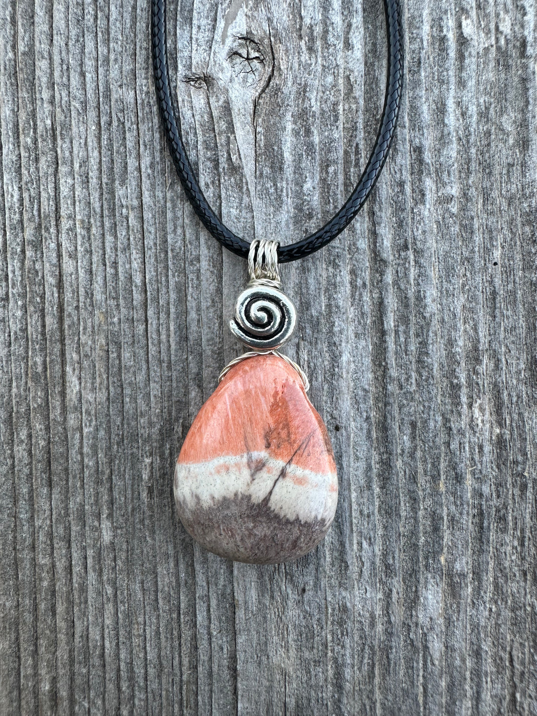 Celestobarite  Necklace - Shaman Stone for Spiritual Awakening. Swirl Signifies Consciousness