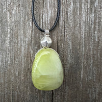 Prehnite Necklace for Intuition and Communication.