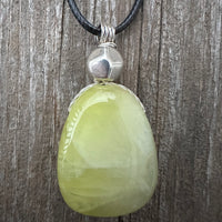 Prehnite Necklace for Intuition and Communication.