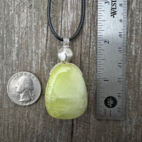 Prehnite Necklace for Intuition and Communication.