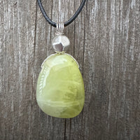 Prehnite Necklace for Intuition and Communication.