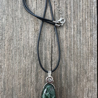 Seraphinite For Enlightenment and Opening Chakras. Swirl Signifies Consciousness