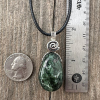Seraphinite For Enlightenment and Opening Chakras. Swirl Signifies Consciousness