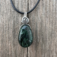 Seraphinite For Enlightenment and Opening Chakras. Swirl Signifies Consciousness