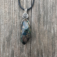 Azurite with Malachite for Higher Consciousness, Grounding and Amplifying Energy. Swirl to Signify Consciousness.