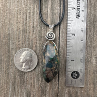 Azurite with Malachite for Higher Consciousness, Grounding and Amplifying Energy. Swirl to Signify Consciousness.