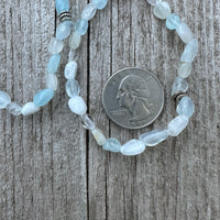 Aquamarine Bracelet with Moonstone for Courage, Release and Closure.