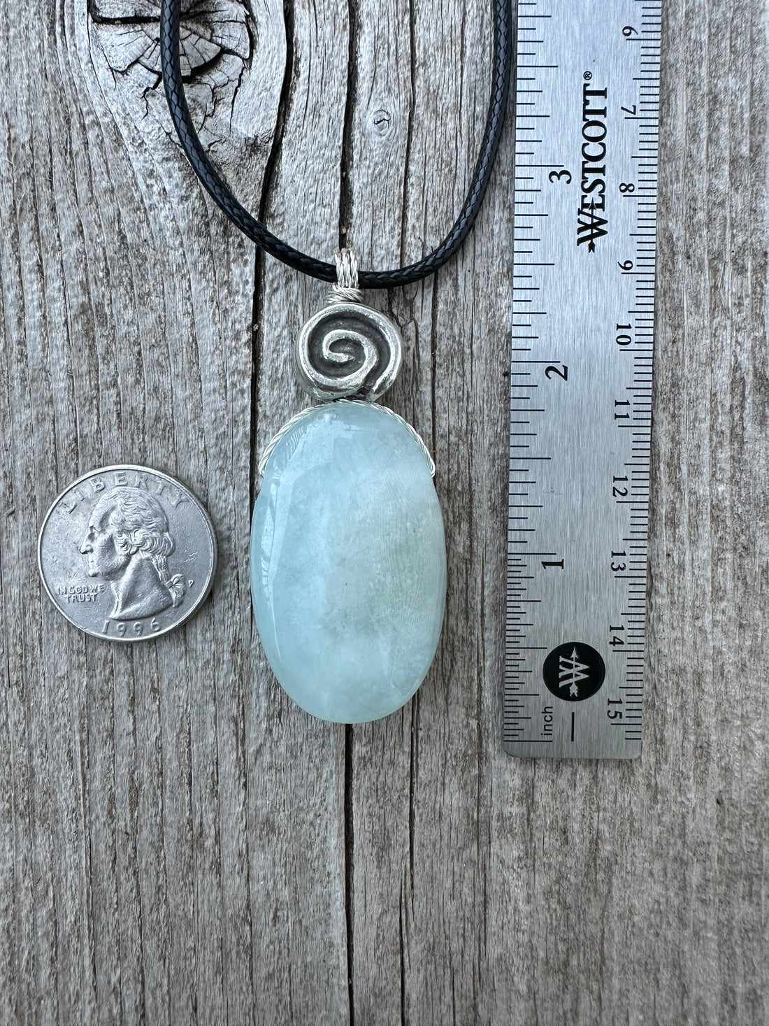 Aquamarine Necklace for Release, Peace and Courage.