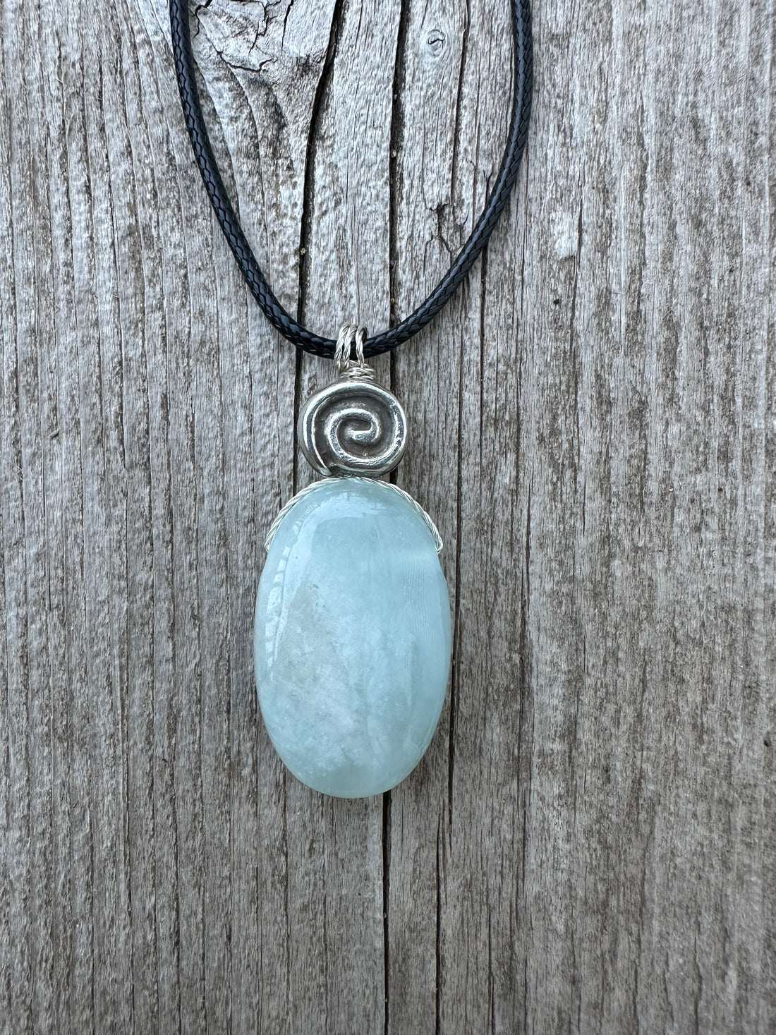 Aquamarine Necklace for Release, Peace and Courage.