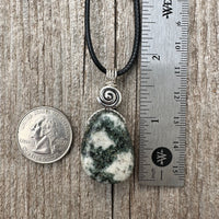 Preseli Bluestone Necklace for Protection & Psychic Growth. Spiral to Signify Consciousness.