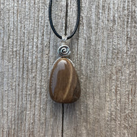 Petrified Wood Necklace for Transformation. Swirl Signifies Consciousness.