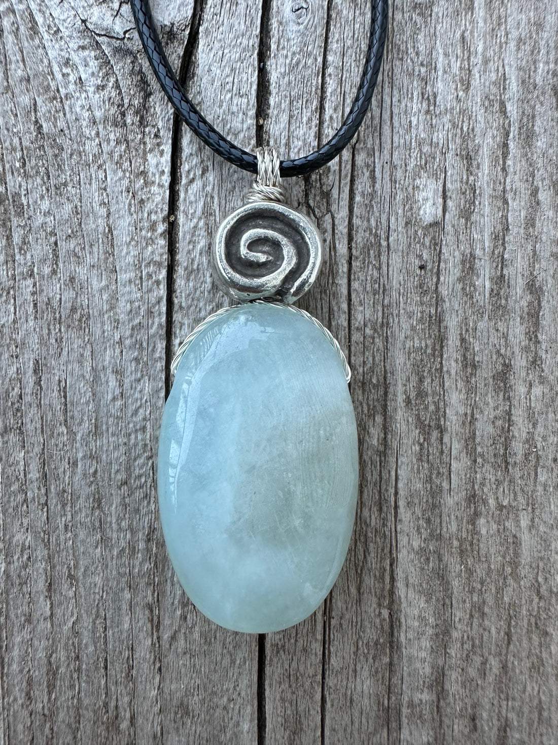 Aquamarine Necklace for Release, Peace and Courage.