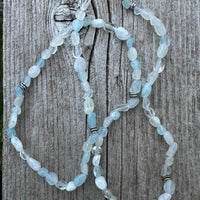 Aquamarine Bracelet with Moonstone for Courage, Release and Closure.