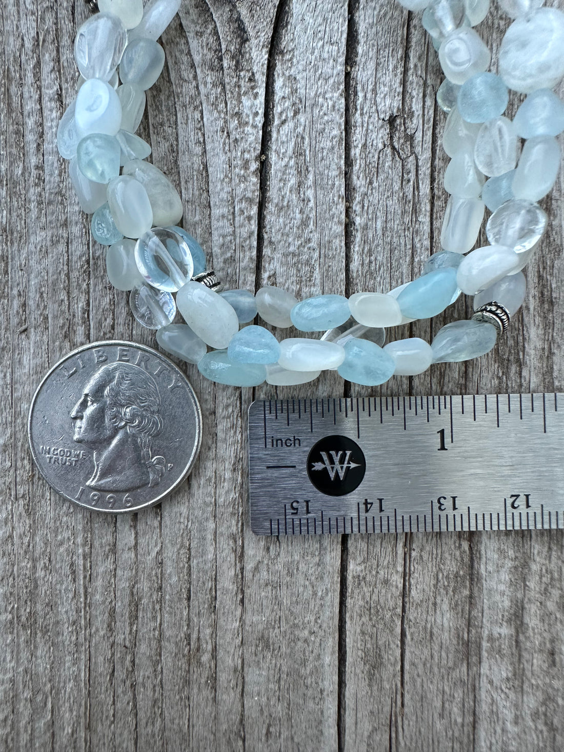 Aquamarine Bracelet with Moonstone for Courage, Release and Closure.