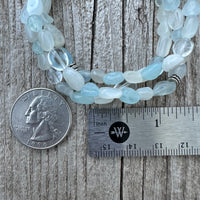 Aquamarine Bracelet with Moonstone for Courage, Release and Closure.