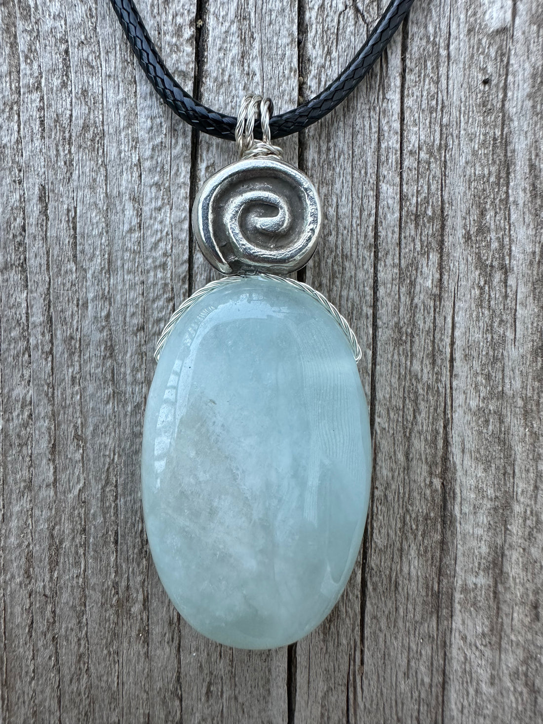Aquamarine Necklace for Release, Peace and Courage.