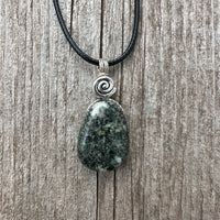 Preseli Bluestone Necklace for Protection & Psychic Growth. Spiral to Signify Consciousness.