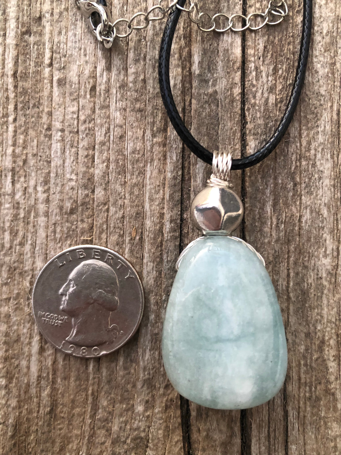 Aquamarine Necklace for Release, Peace and Courage.