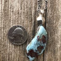 Larimar for Raising Consciousness, Communicating with Angelic Realm and Releasing. Stainless Steel Chain