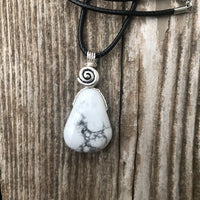 Howlite for Knowledge and Serenity. Swirl Signifies Consciousness.